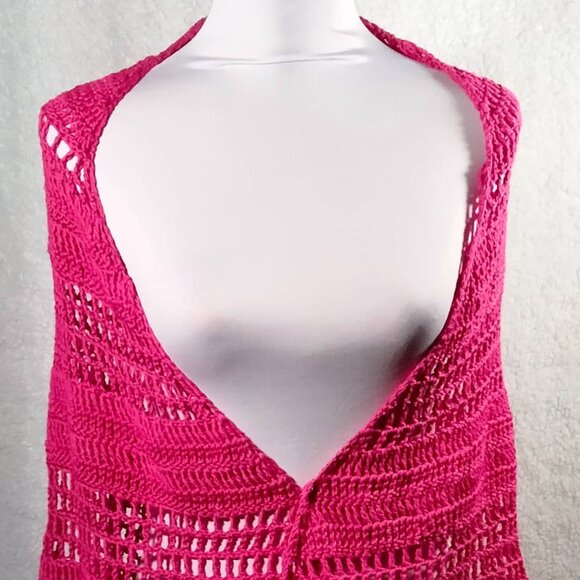 Elegant Fushia Crochet Shawls/Wrap - Picture 8 of 8